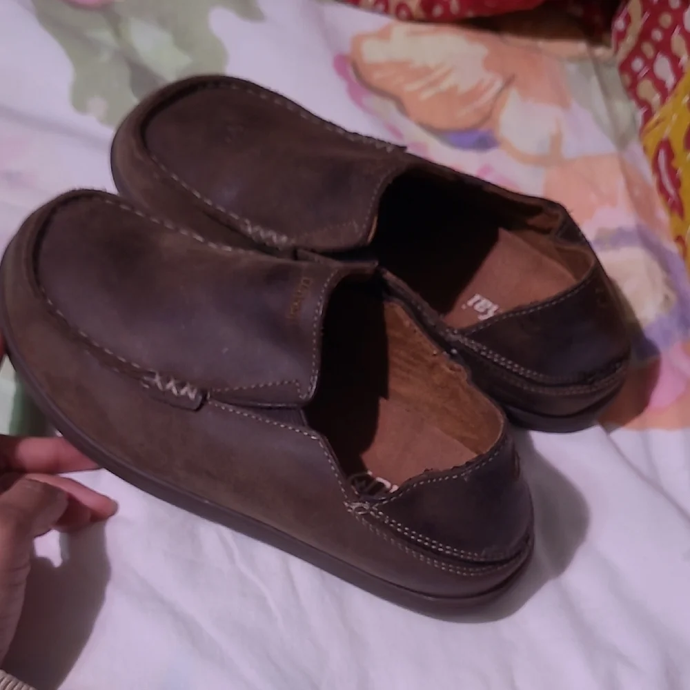 OluKai BOYSs Dark Brown Leather Loafers
